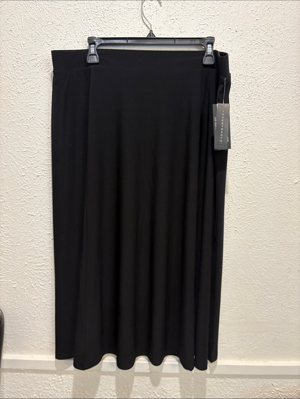 Investments Black Maxi Skirt with Smooth Draping